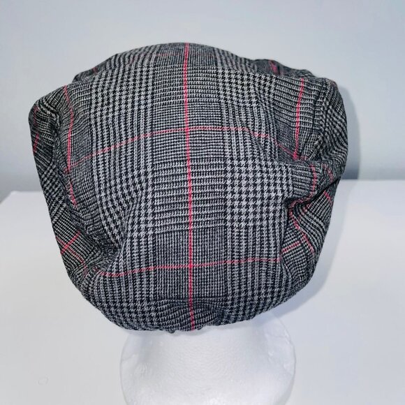 Gymboree Newsboy Boys Scally Hat Gray Red Size M Original Flat Cap Elastic - Picture 6 of 10